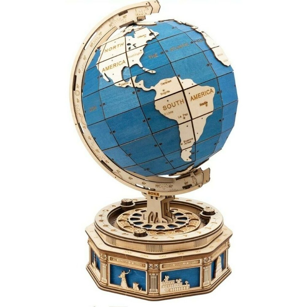 567Pcs The Globe 3D Constructor ROKR Decor for Room Gift Laser Cutting